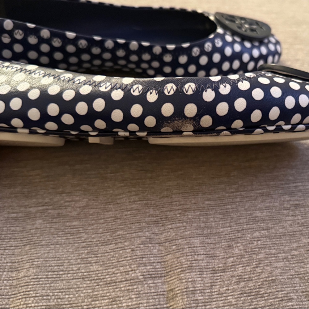 Tory Burch Navy and White Polka Dot Flats - Picture 5 of 5